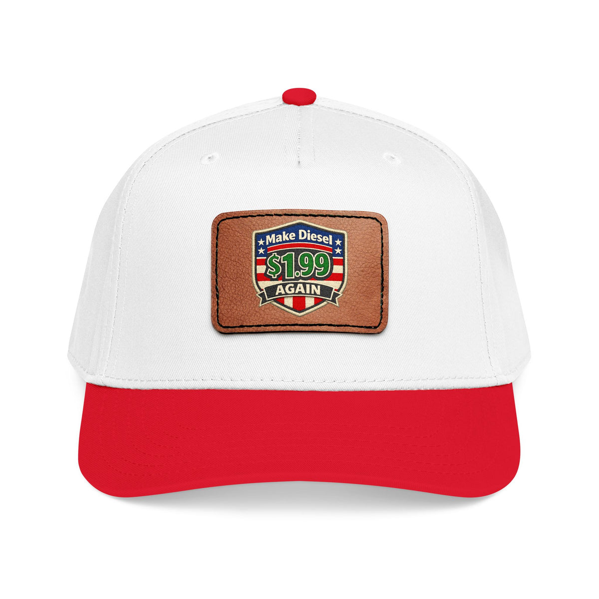 Diesel Mid Profile Baseball Cap with Leather Patch (Rectangle)