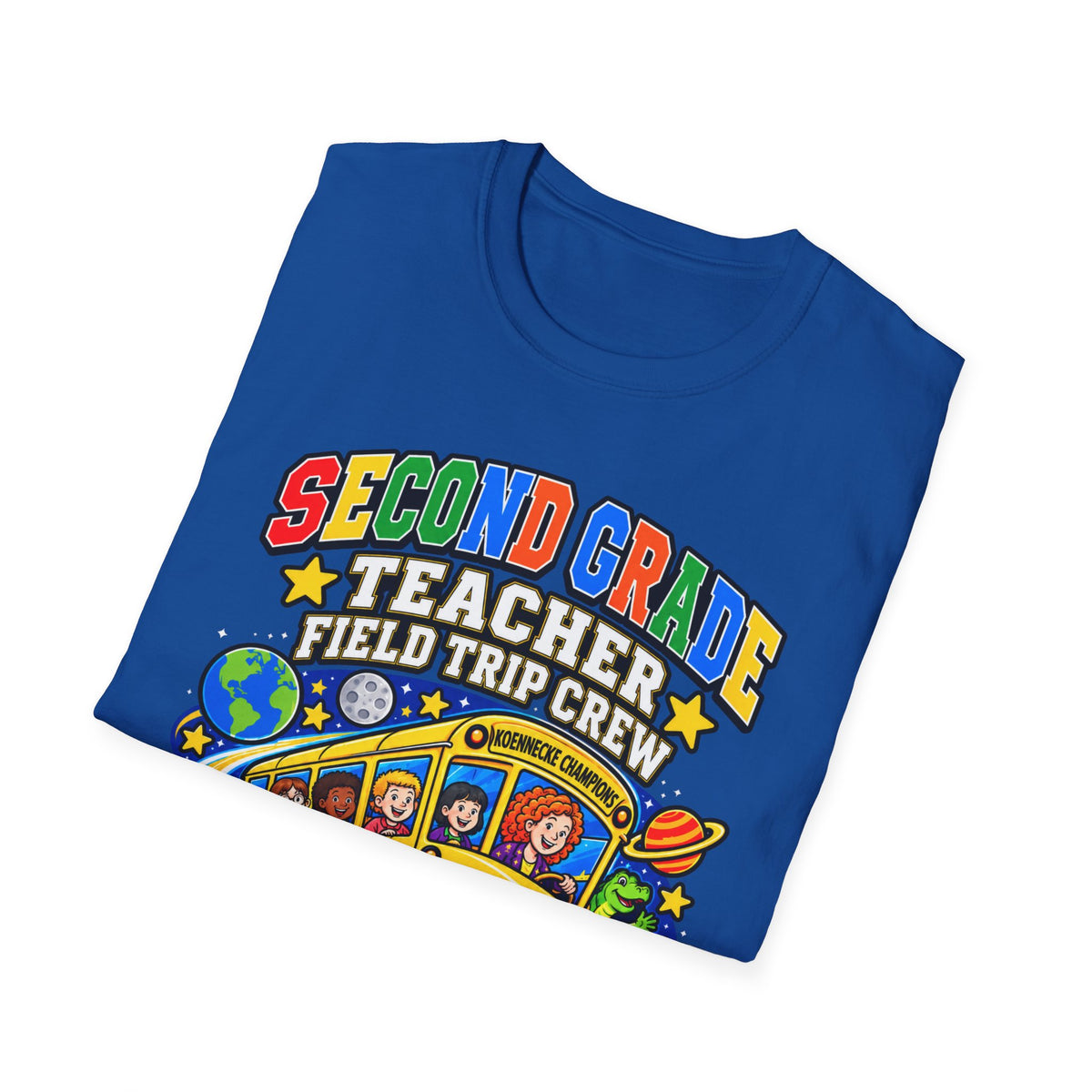 Second Grade Teacher Field Trip Crew T-Shirt — Cute School Bus Teacher Tee