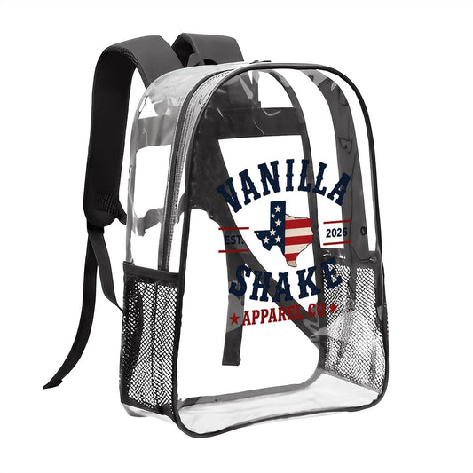 Vanilla Shake Apparel Logo Single Pocket Backpack with mesh pockets