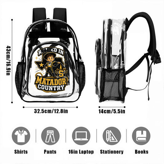 Seguin Junior Matadors Clear Backpack with Mesh Pockets