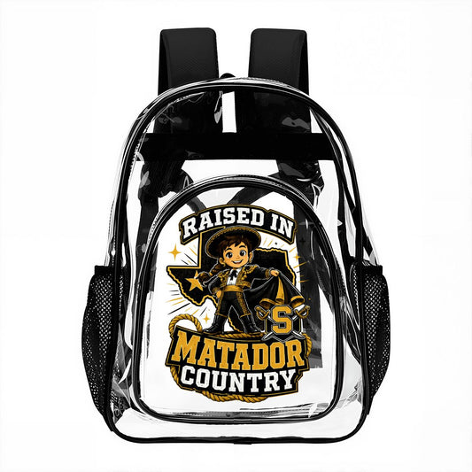 Seguin Junior Lady Matador Clear Backpack with Mesh Pocket