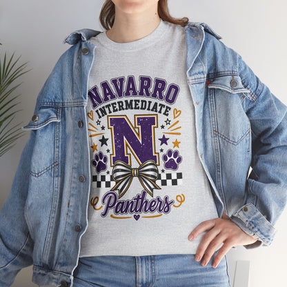 Navarro Intermediate Panthers T-Shirt — School Spirit Tee with 'N' Logo & Paw Prints