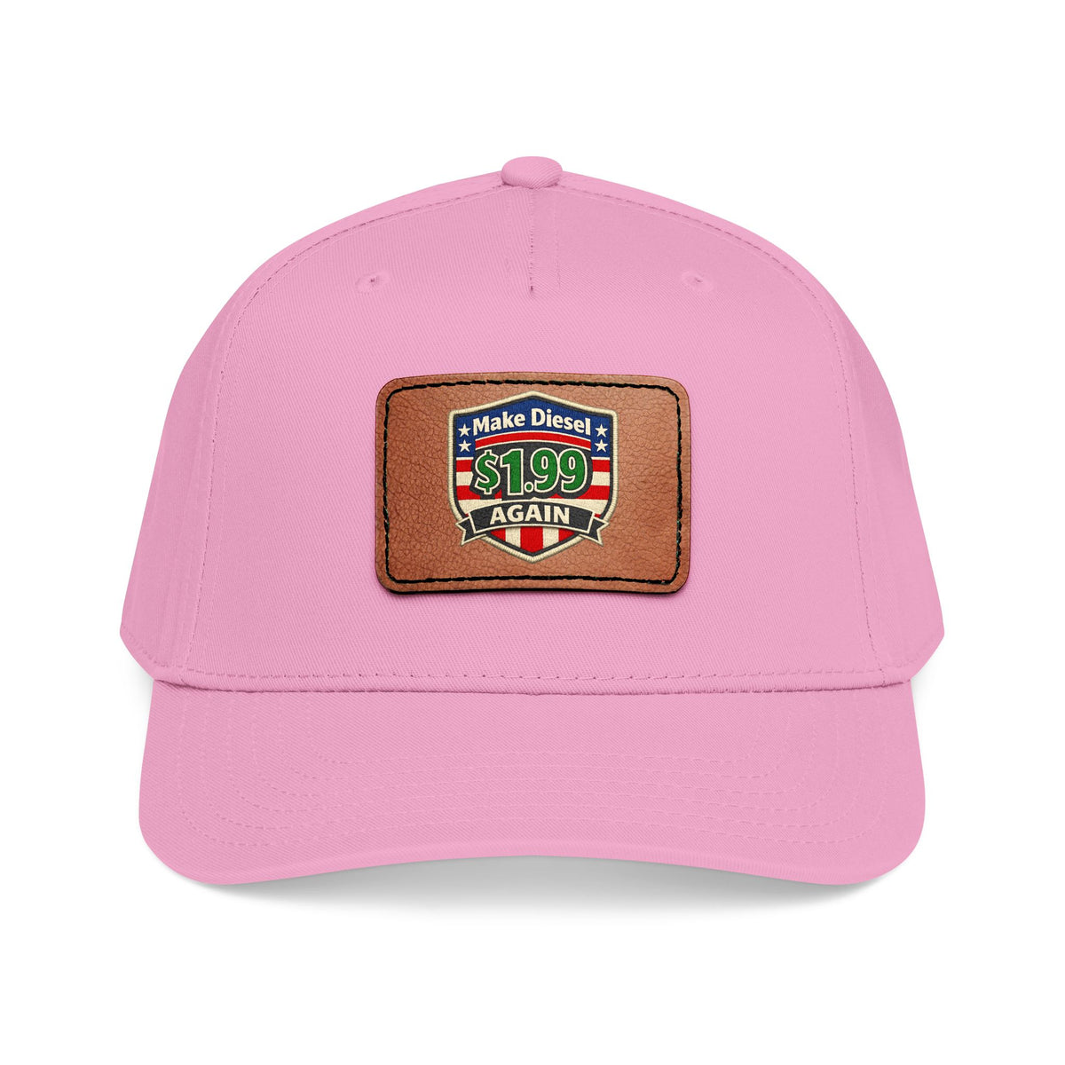 Diesel Mid Profile Baseball Cap with Leather Patch (Rectangle)