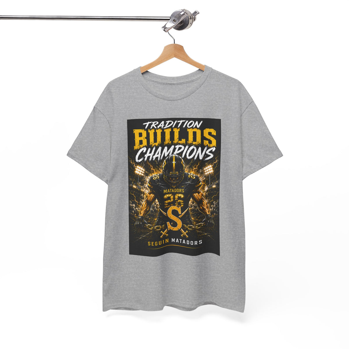 Tradition Builds Champions Football T‑Shirt — Senior Matadors Team Tee