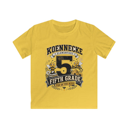 Fifth Grade Kids Tee - 'Koennecke Elementary Top of the Hive' School Spirit Shirt