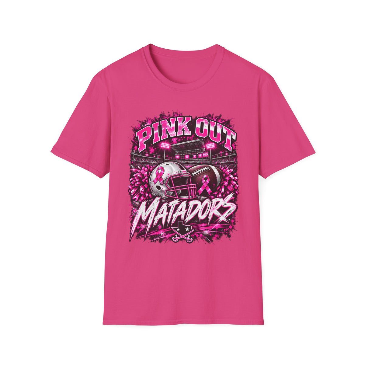 Pink Out Matadors Football T-Shirt — Breast Cancer Awareness Game Tee