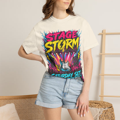 Stage Storm Rock Band T-Shirt — "Stage Storm" Guitar Concert Graphic Tee