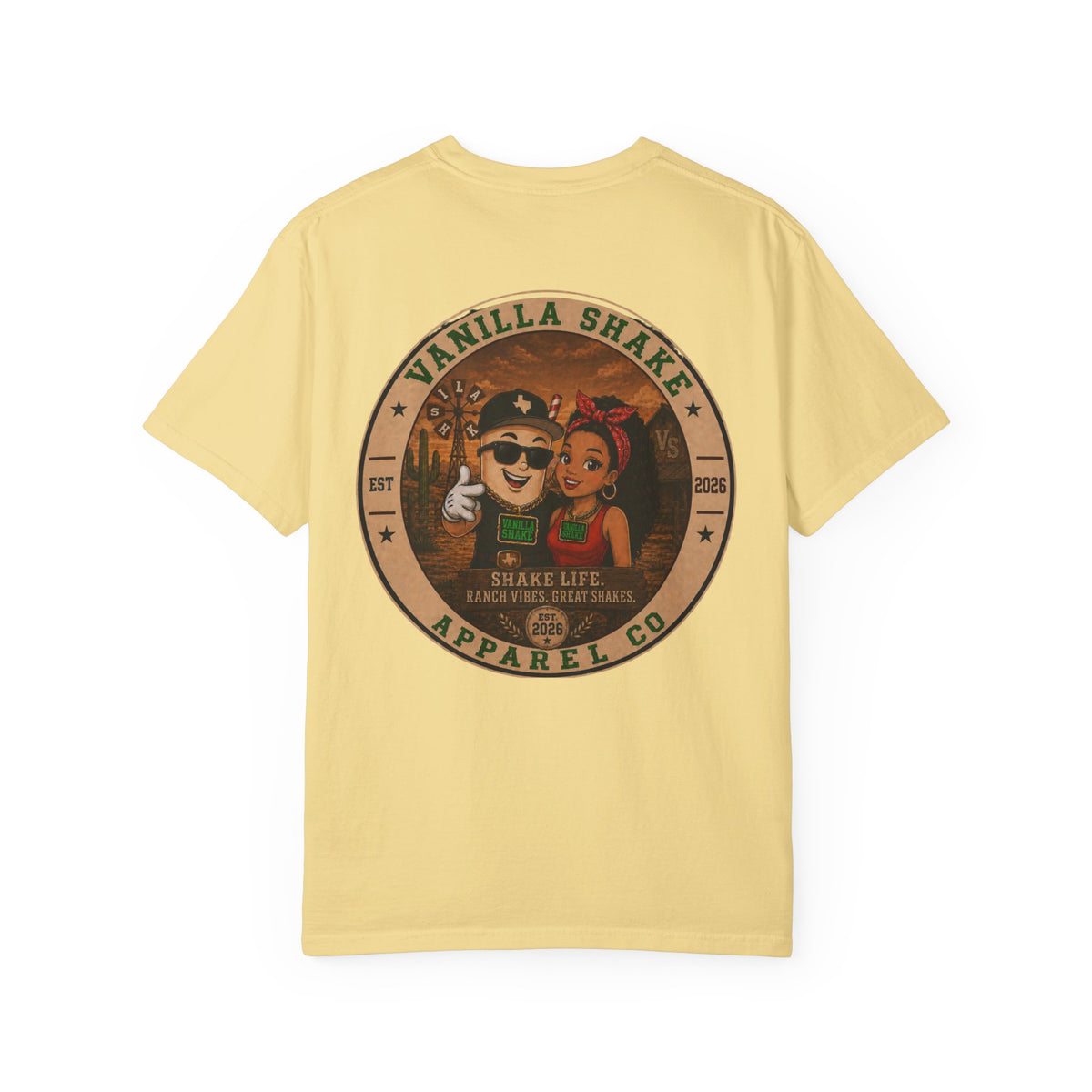 Mr. & Mrs. Shake Logo 2 - Unisex Garment-Dyed T-shirt