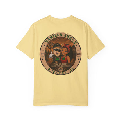 Mr. & Mrs. Shake Logo 2 - Unisex Garment-Dyed T-shirt