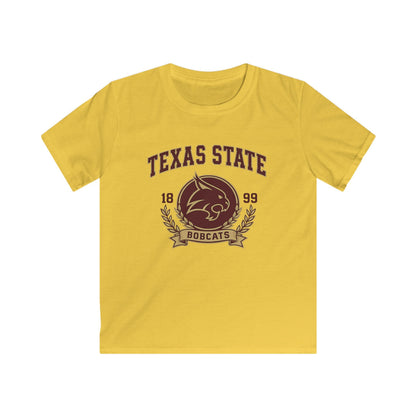 Texas State Bobcats Kids T-Shirt — Retro 1899 College Mascot Tee