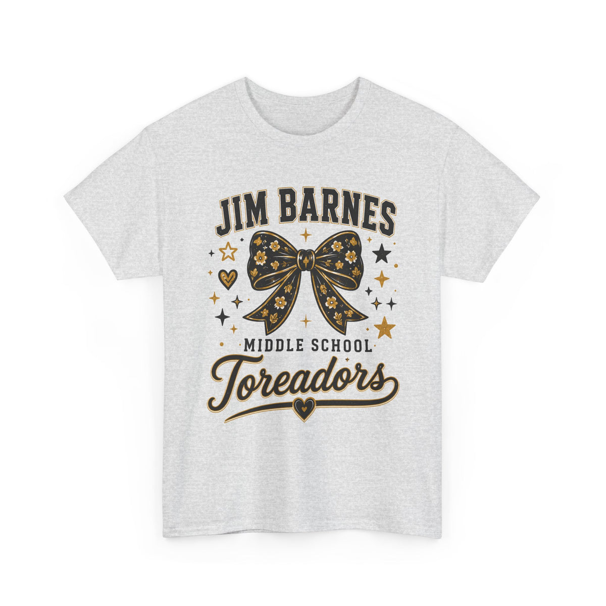 T-Shirt — Jim Barnes Middle School Toreadors Cheer Bow Design