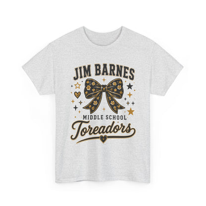 T-Shirt — Jim Barnes Middle School Toreadors Cheer Bow Design