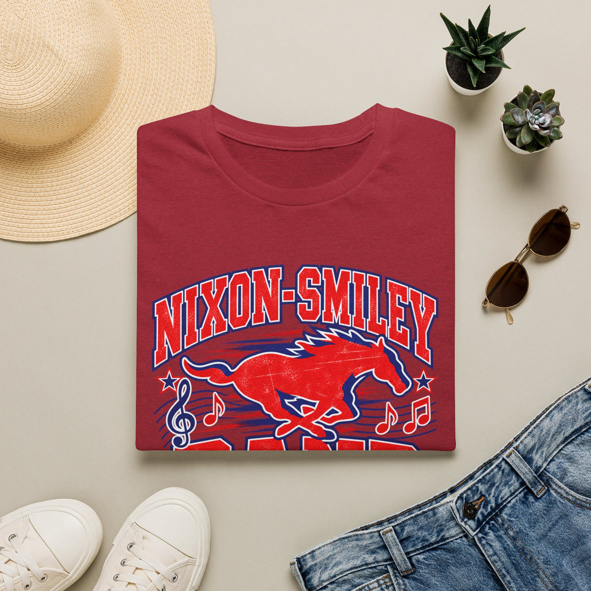 Mustangs Band Mom T-Shirt — Nixon-Smiley Band Support Tee
