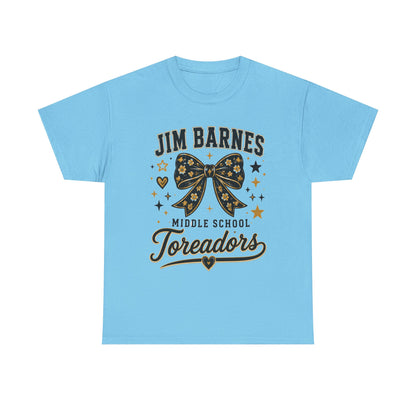T-Shirt — Jim Barnes Middle School Toreadors Cheer Bow Design