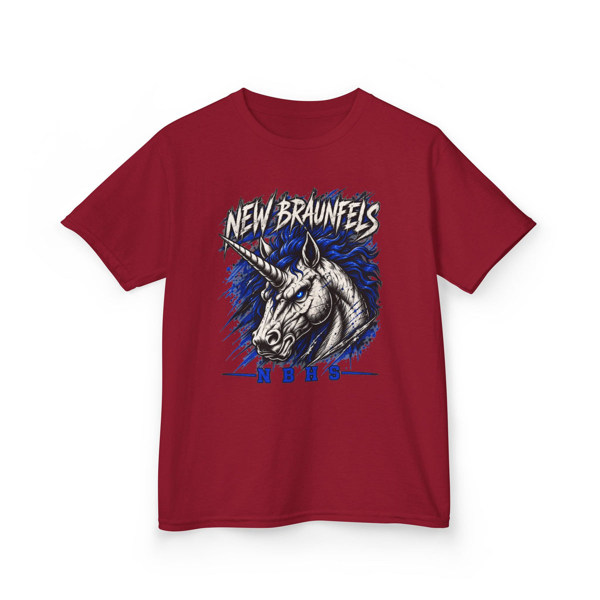 New Braunfels Unicorn Kids T‑Shirt — Blue Graphic Tee for Children
