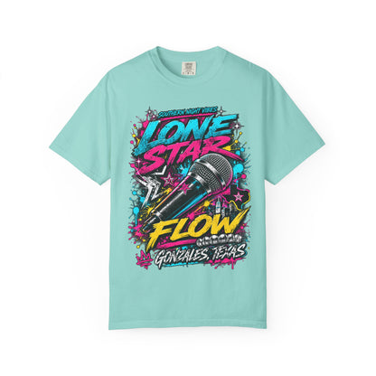 Lone Star Flow Microphone T-Shirt — Gonzales, Texas Retro Rap Tee