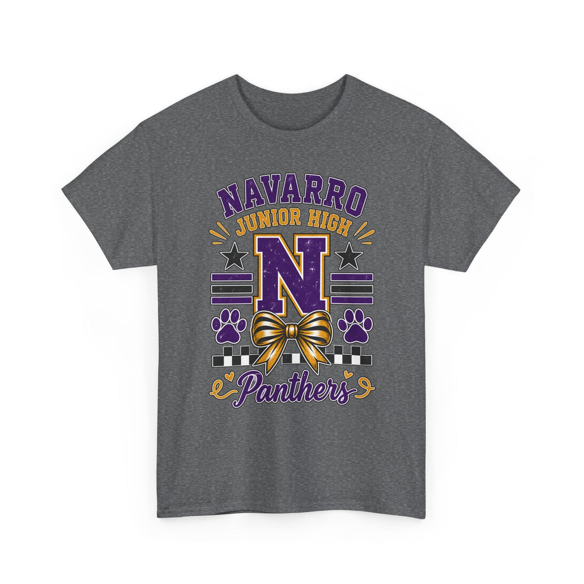 Navarro Junior High Panthers T-Shirt – School Spirit Tee with Purple & Gold Mascot Design