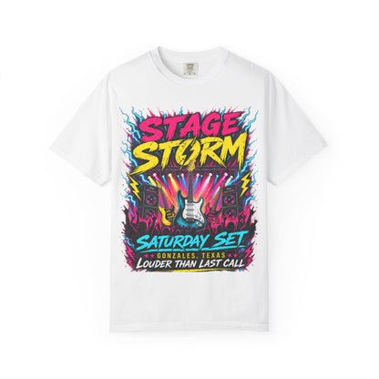 Stage Storm Rock Band T-Shirt — "Stage Storm" Guitar Concert Graphic Tee