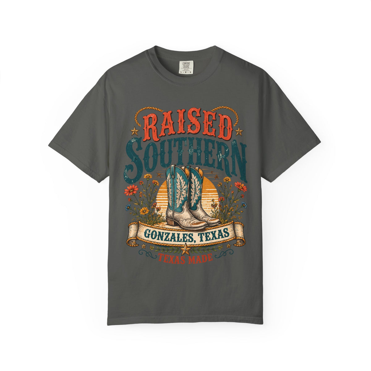 Raised Southern T-Shirt — Gonzales, Texas Retro Western Tee
