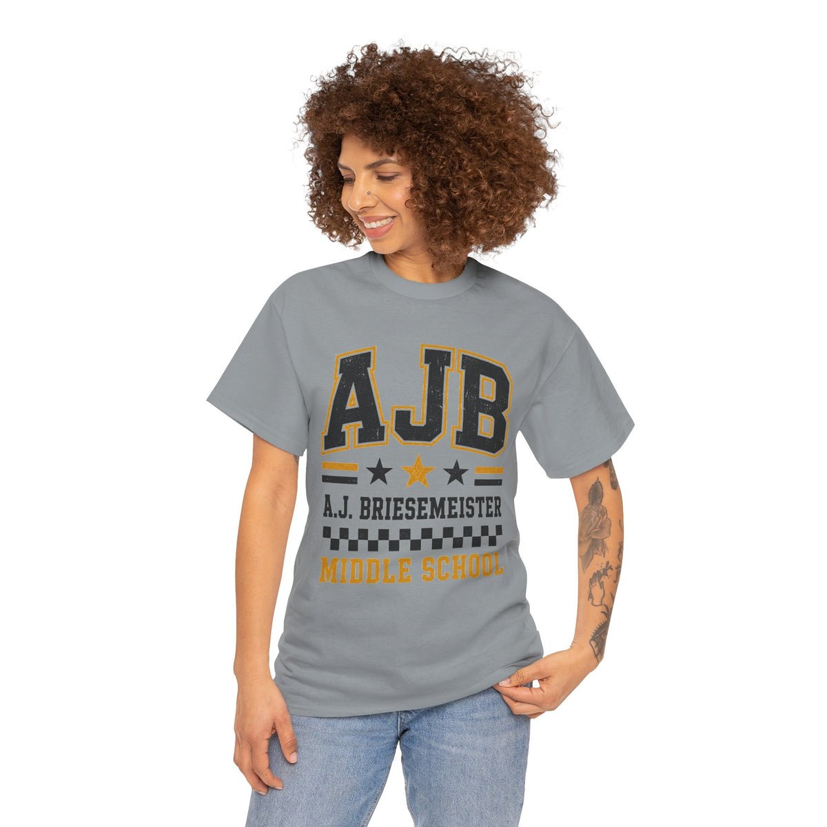 Middle School Custom Name Tee — AJB Briesemeister School Spirit Shirt