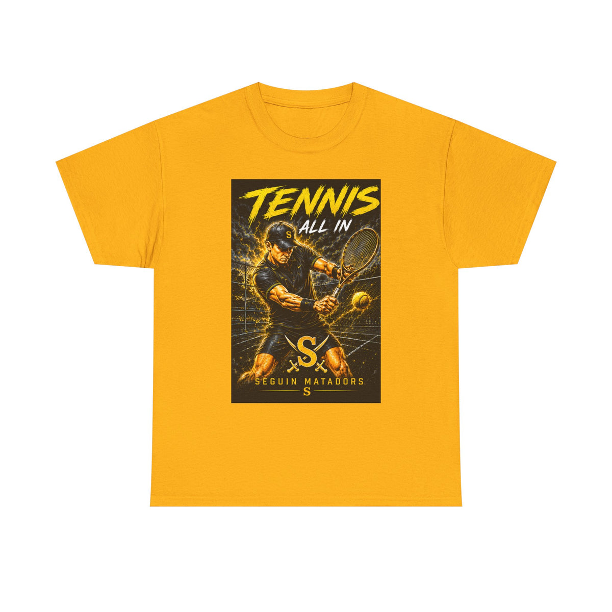 Tennis All In Graphic Tee — Vintage Tennis Player Poster Shirt