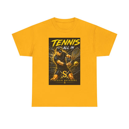 Tennis All In Graphic Tee — Vintage Tennis Player Poster Shirt
