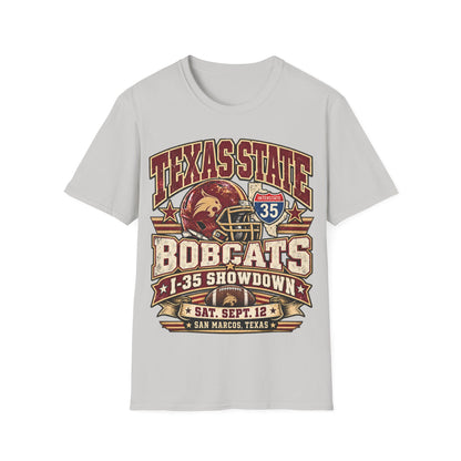 Texas State Bobcats Football T‑Shirt – I‑35 Showdown Game Day Tee
