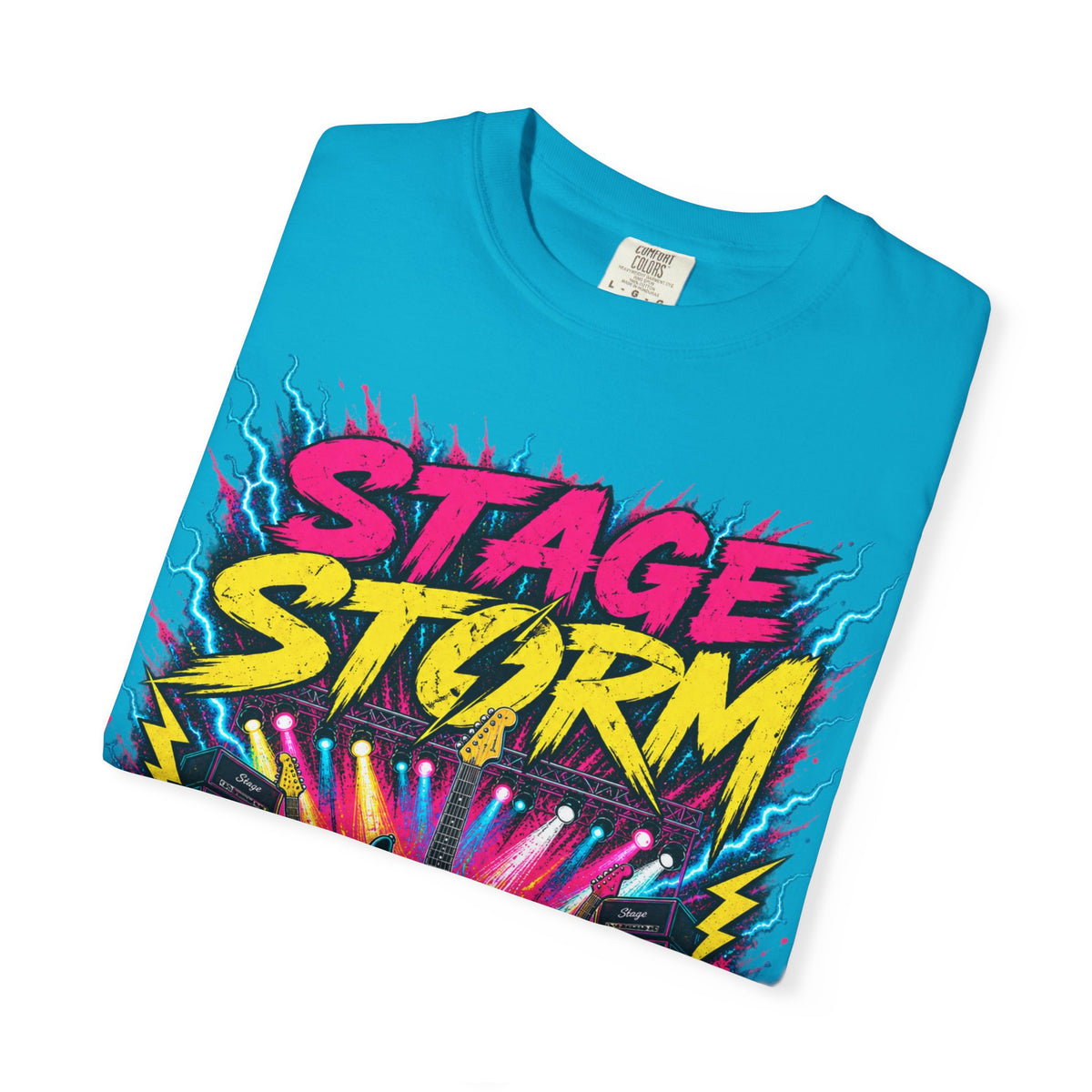 Stage Storm Rock Band T-Shirt — "Stage Storm" Guitar Concert Graphic Tee