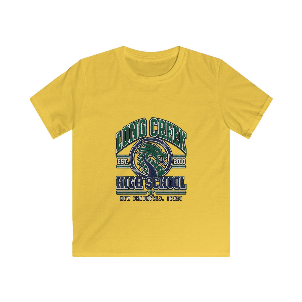 Long Creek High School Kids Tee – Dragon Mascot School Spirit Shirt