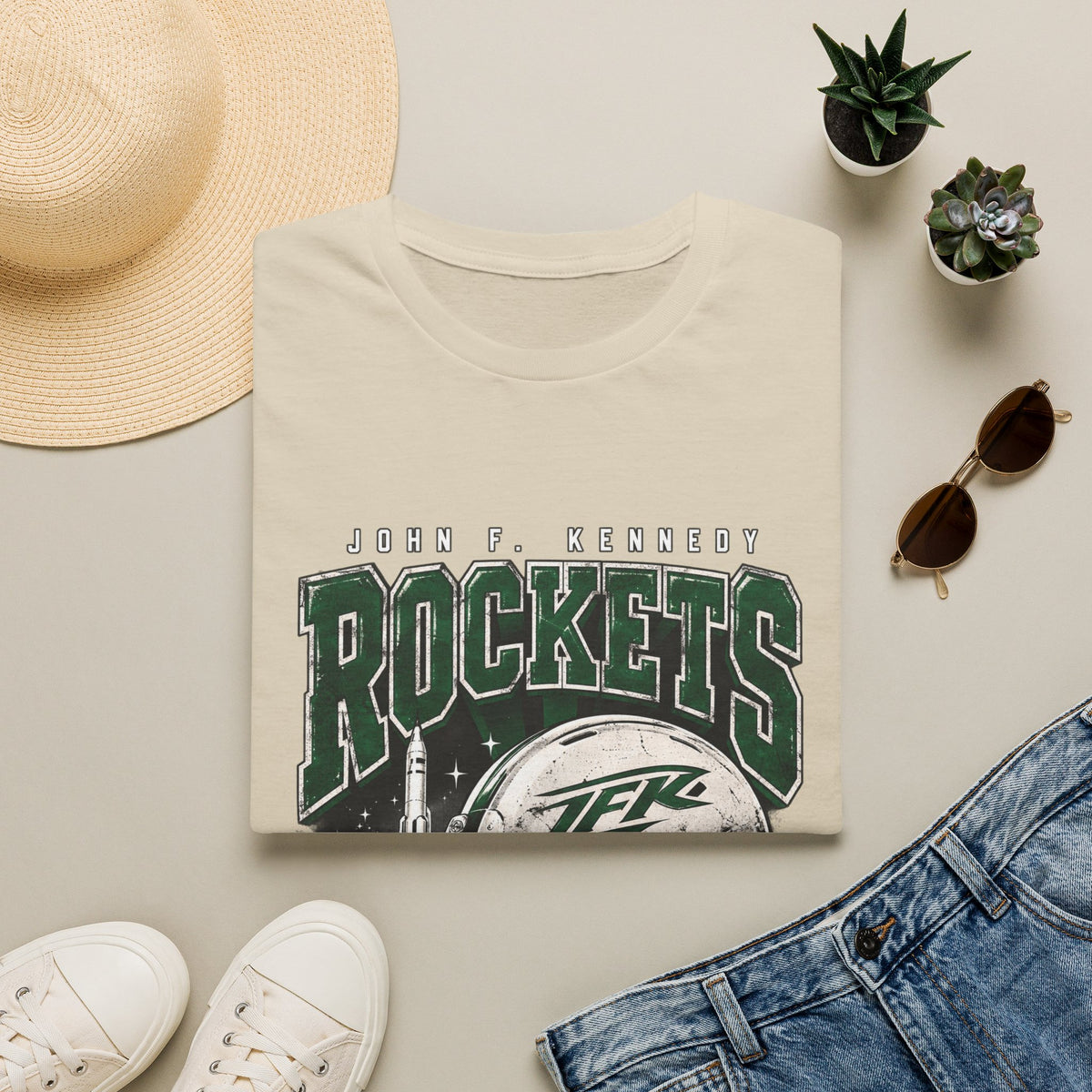 Rockets Vintage Graphic T-Shirt — John F. Kennedy Space Team Tee