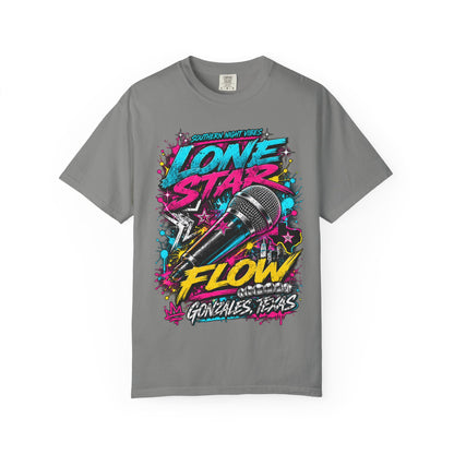 Lone Star Flow Microphone T-Shirt — Gonzales, Texas Retro Rap Tee