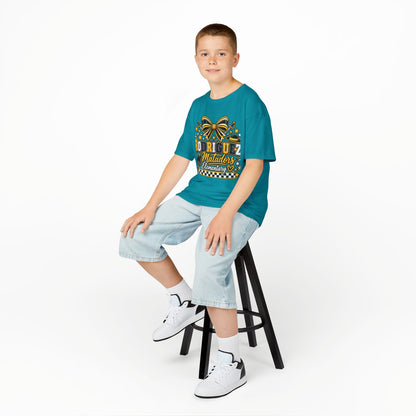 Rodriguez Matadors Elementary Kids T‑Shirt — School Spirit Bow & Mascot Tee