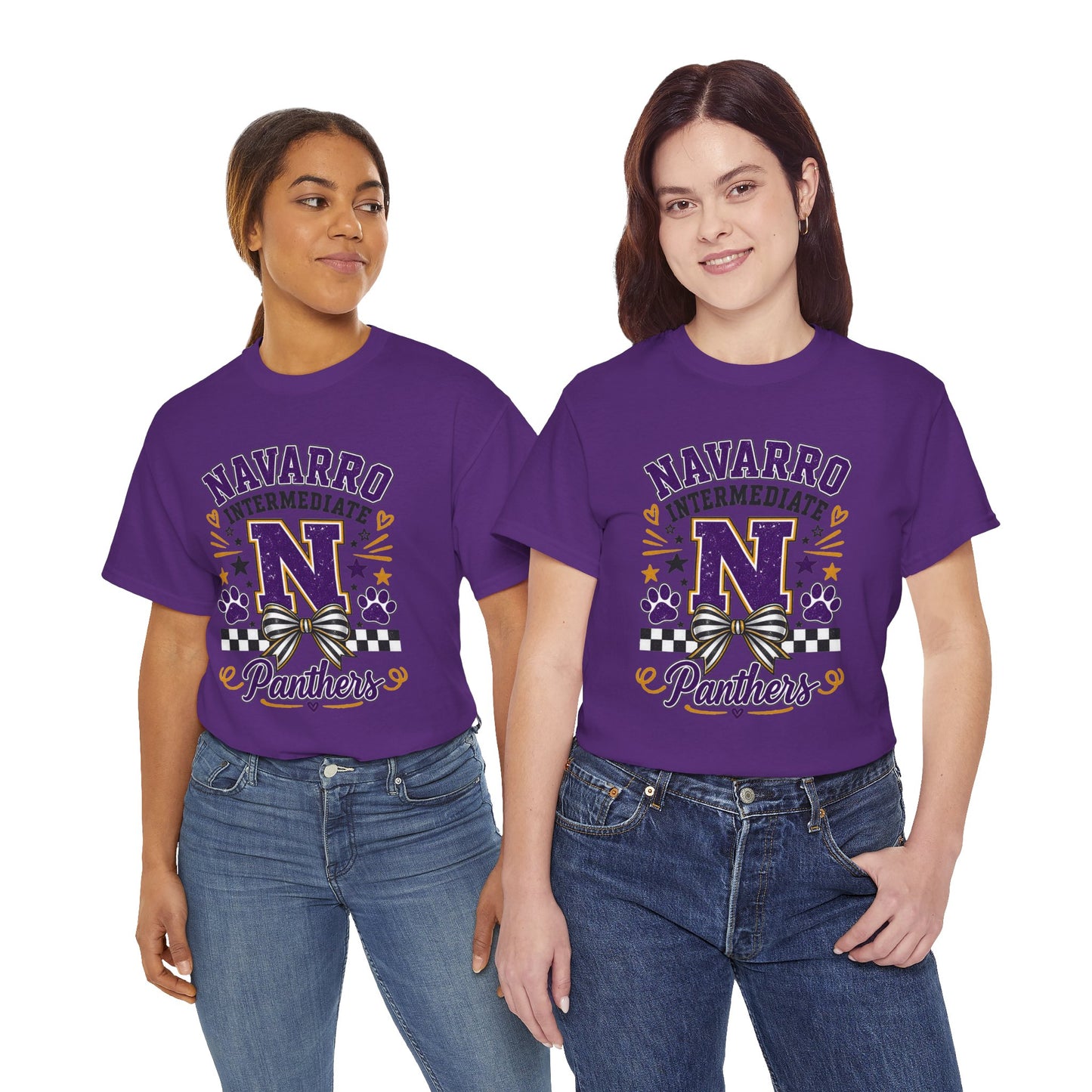 Navarro Intermediate Panthers T-Shirt — School Spirit Tee with 'N' Logo & Paw Prints