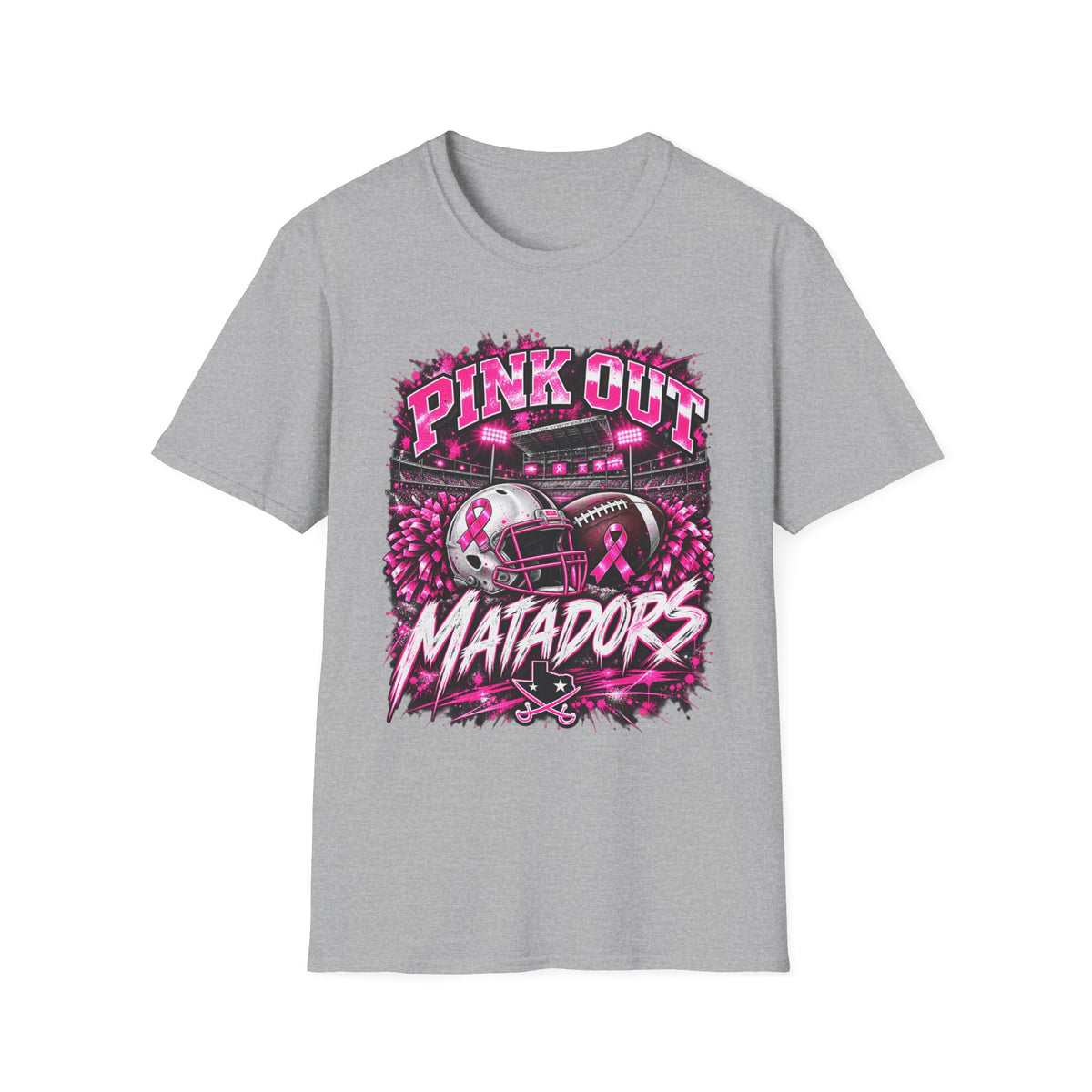 Pink Out Matadors Football T-Shirt — Breast Cancer Awareness Game Tee
