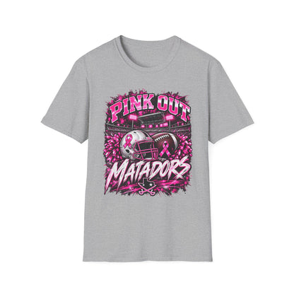 Pink Out Matadors Football T-Shirt — Breast Cancer Awareness Game Tee