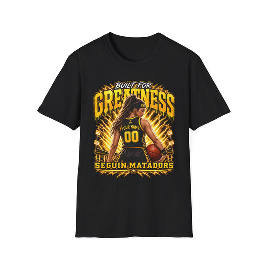 Custom Seguin Matador Girls Basketball Player Tee | Personalized Name & Jersey Number