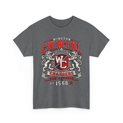 Churchill Chargers Vintage Crest T-Shirt — Winston Churchill 1966 School Spirit Tee