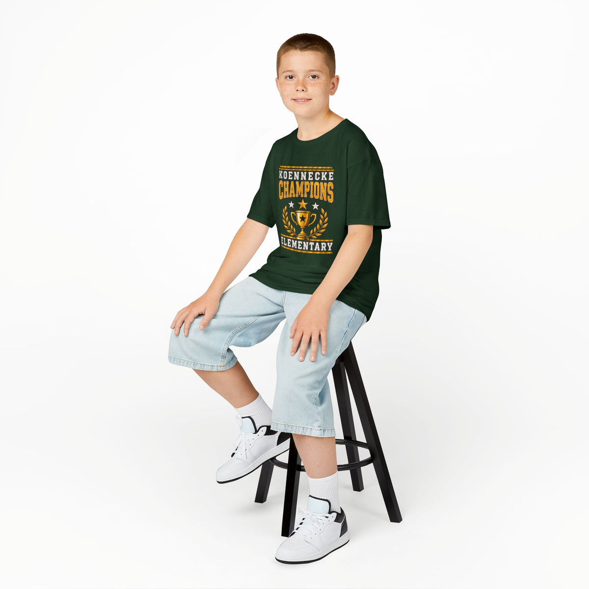 Koennecke Champions Elementary Kids T-Shirt — School Spirit Trophy Design