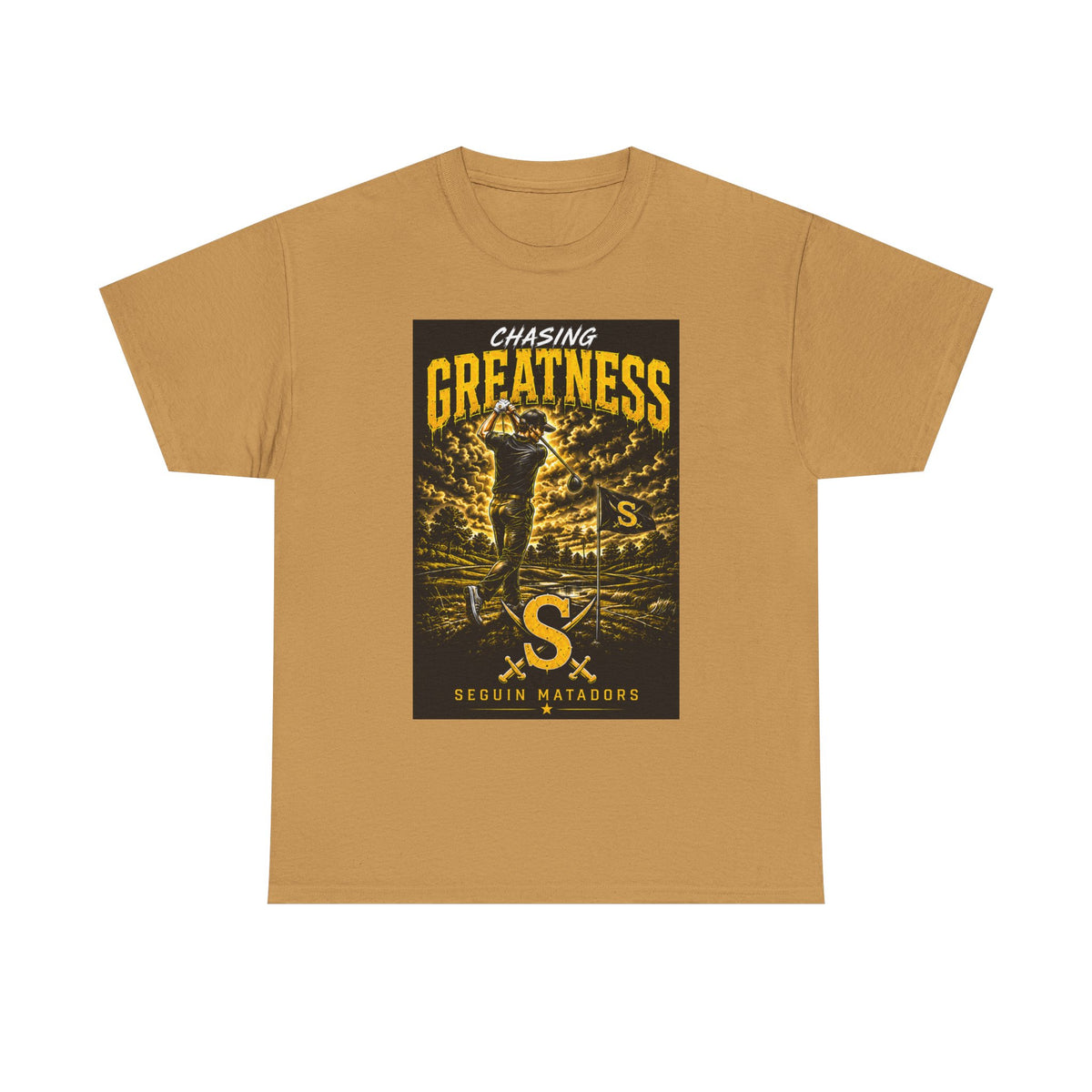 Chasing Greatness Tee — Seguin Matadors Baseball Graphic Shirt