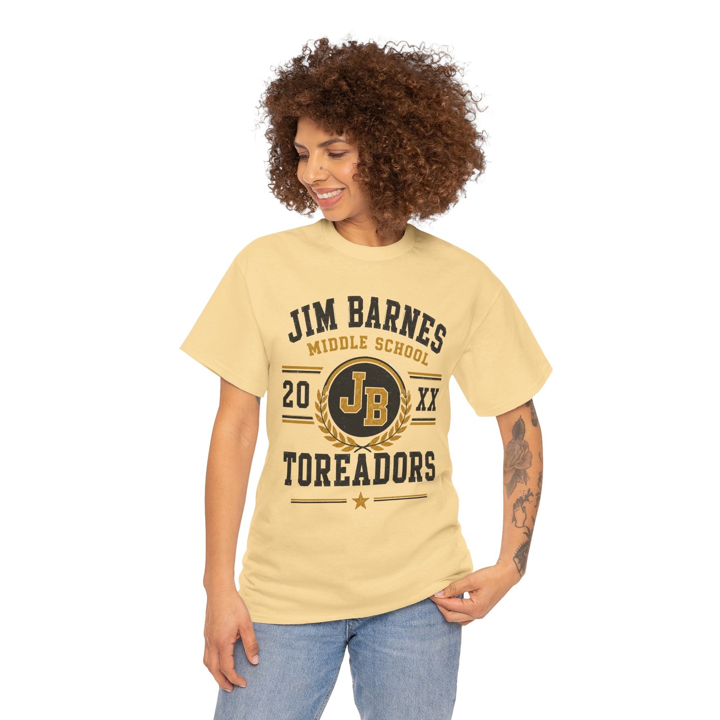 Jim Barnes Middle School Toreadors T-Shirt — School Spirit Tee with JB Crest