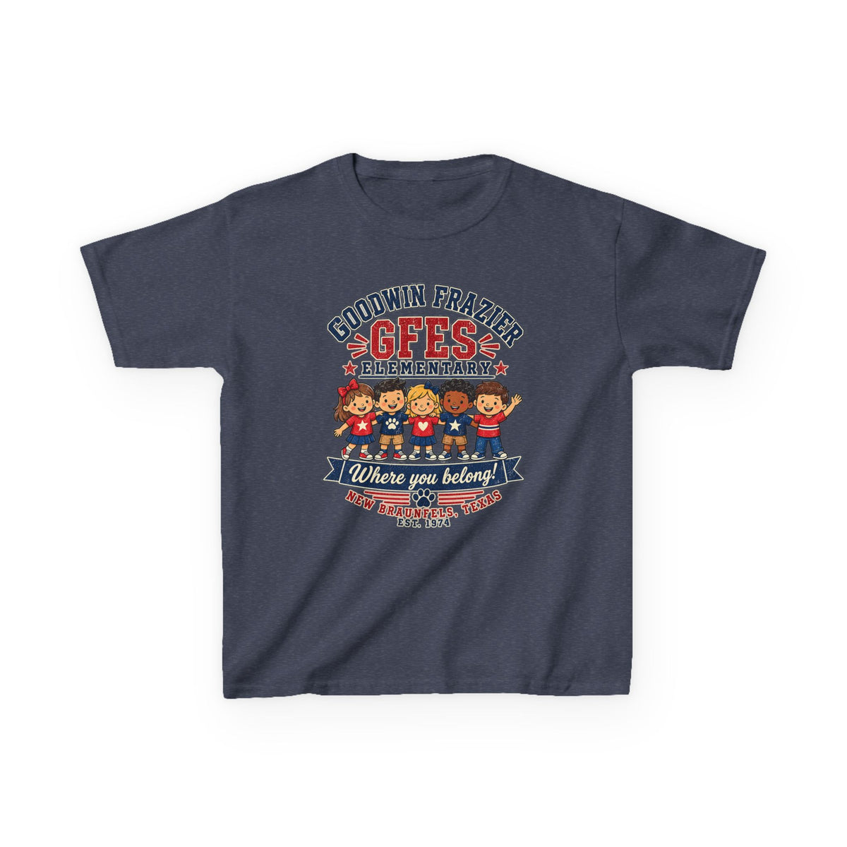 Kids T‑Shirt — "Goodwin Frazier G FES Elementary: Where You Belong" School Pride Tee