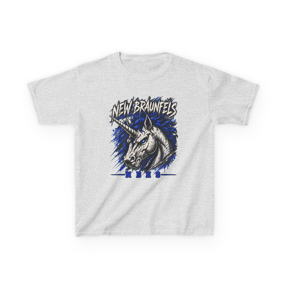 New Braunfels Unicorn Kids T‑Shirt — Blue Graphic Tee for Children