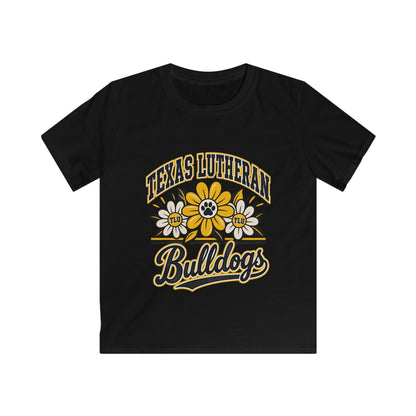 Texas Lutheran Bulldogs Kids T-Shirt — Floral Mascot Youth Tee