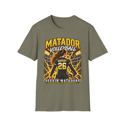 Custom Seguin Matador Volleyball Player Tee | Personalized Name & Jersey Number