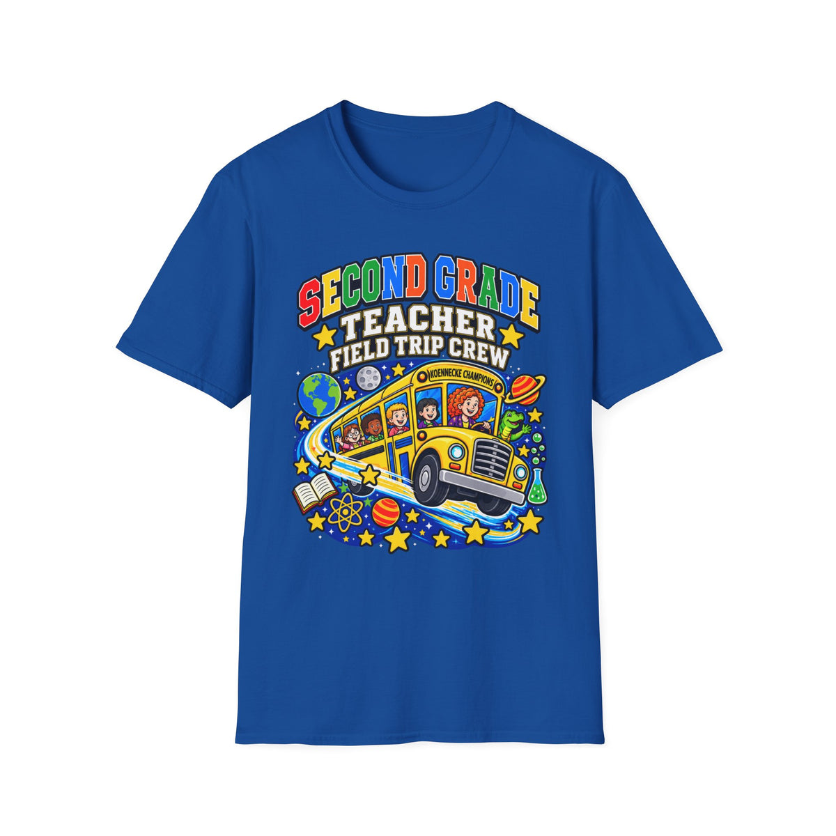 Second Grade Teacher Field Trip Crew T-Shirt — Cute School Bus Teacher Tee