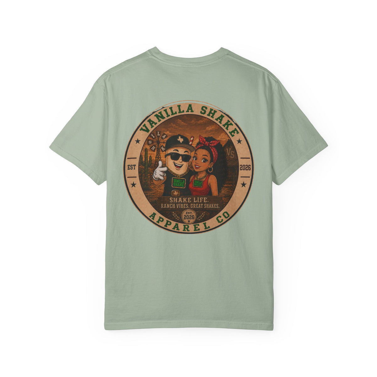 Mr. & Mrs. Shake Logo 2 - Unisex Garment-Dyed T-shirt