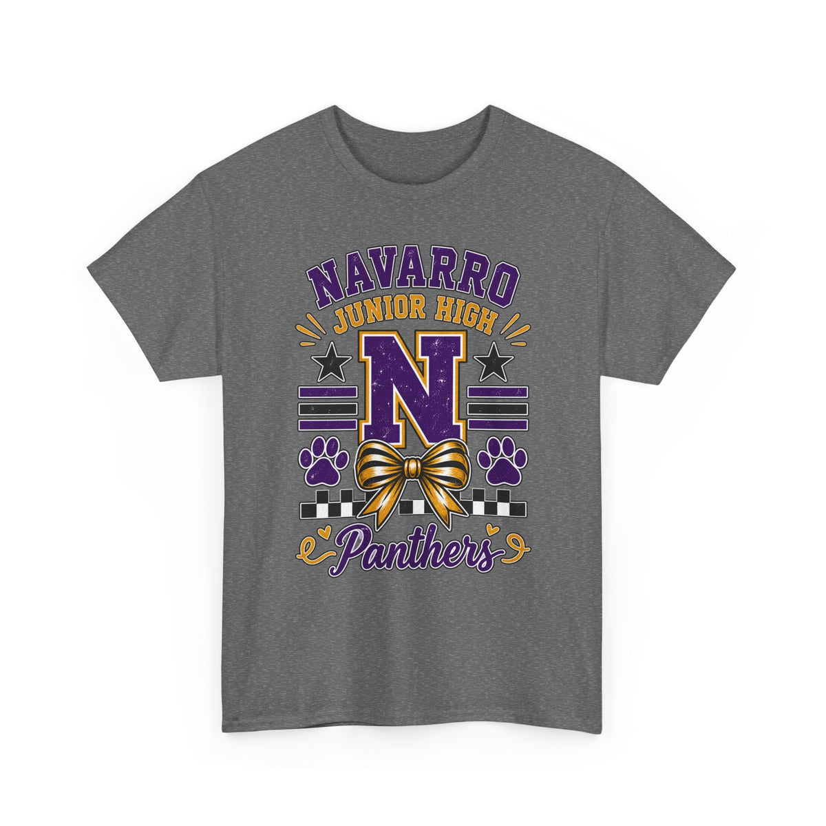 Navarro Junior High Panthers T-Shirt – School Spirit Tee with Purple & Gold Mascot Design