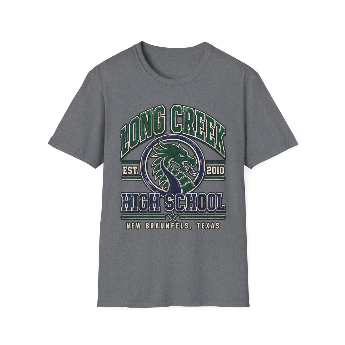 Long Creek High School Mascot T-Shirt — School Spirit Dragon Tee (Established 2010)