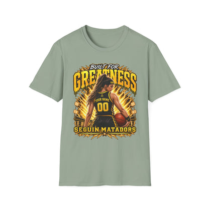 Custom Seguin Matador Girls Basketball Player Tee | Personalized Name & Jersey Number