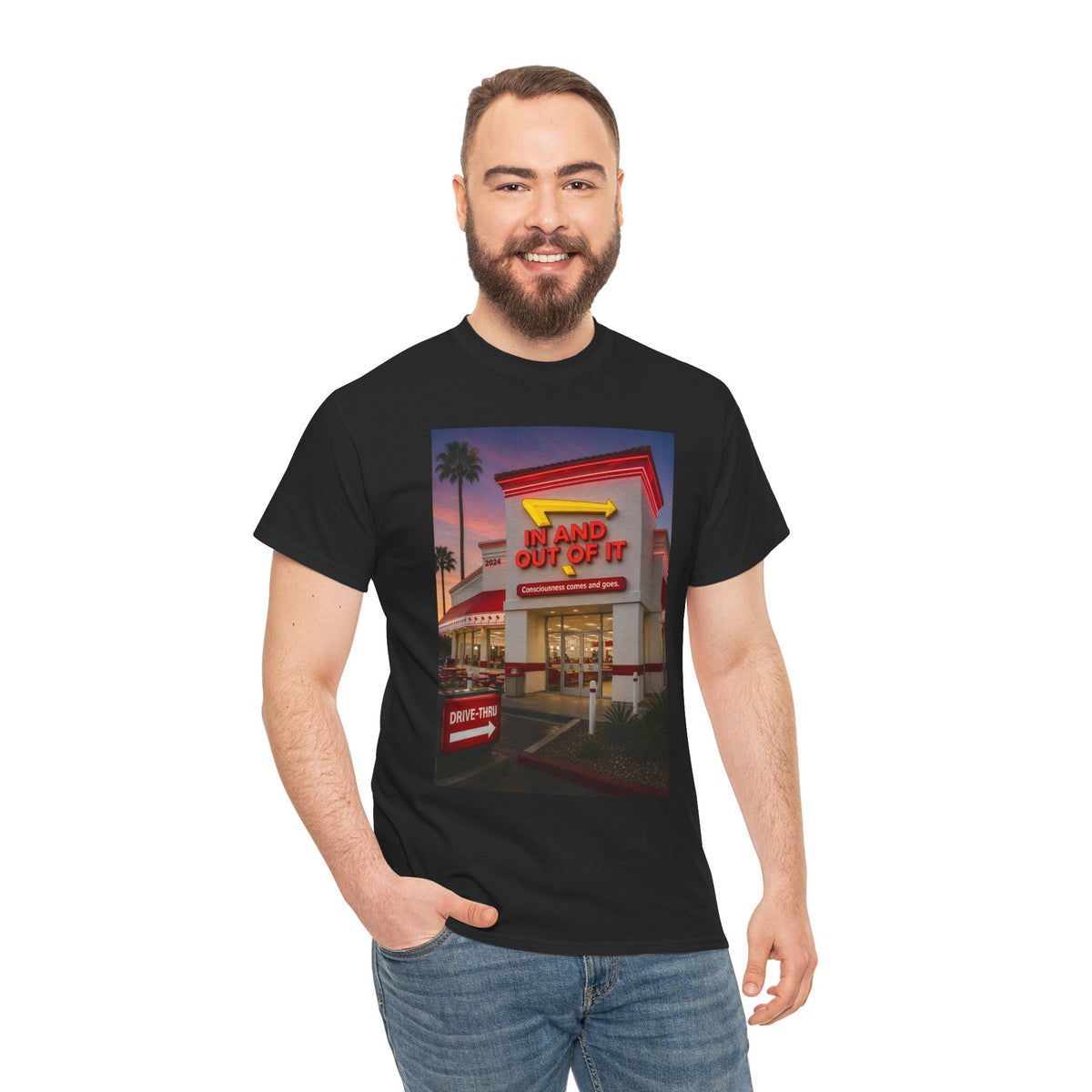 Retro Diner Photo T‑Shirt – 'A Hand Out Of It' Vintage Neon Tee